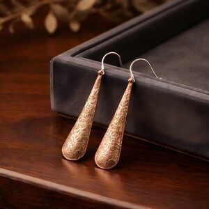 Hammered Copper Drop Earrings